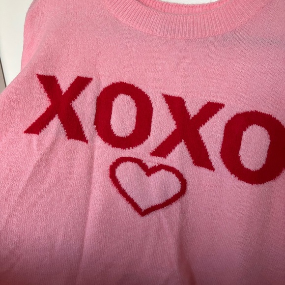 ❗️Cece Cynthia Steffe Pink and Red XOXO Heart Valentine’s Day Sweater Medium - Picture 7 of 7